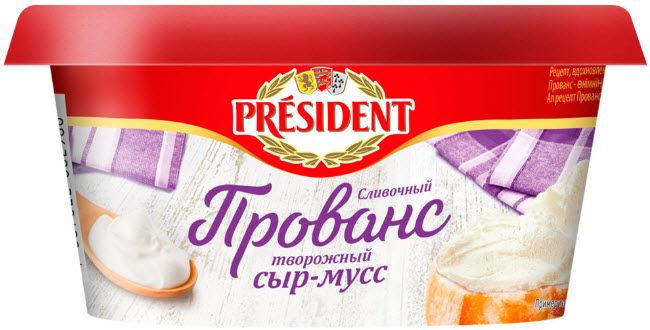 Сыр-Мусс творожный President Прованс 62% сливочный 120г