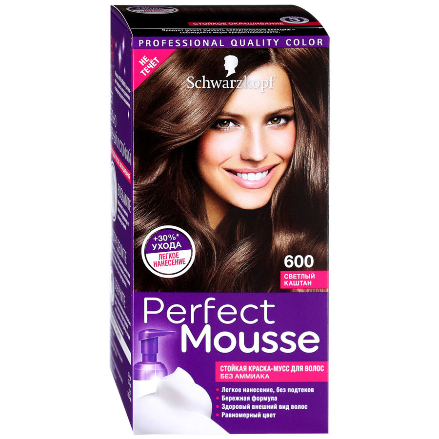 Краска для волос Perfect Mousse 600 Светлый каштан