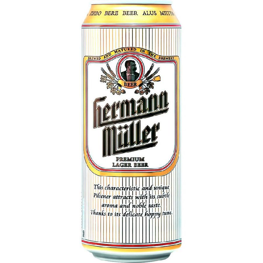 Пиво Hermann muller светлое 0.5л 4%