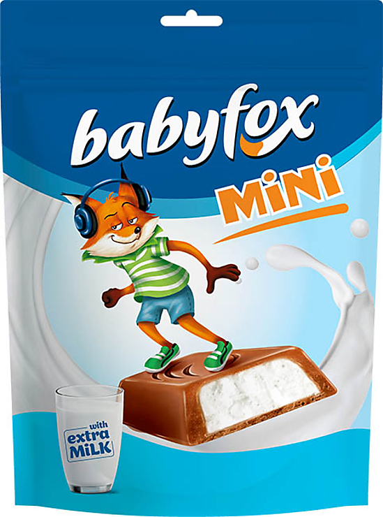 Конфеты BabyFox mini с молочной начинкой 120г КДВ