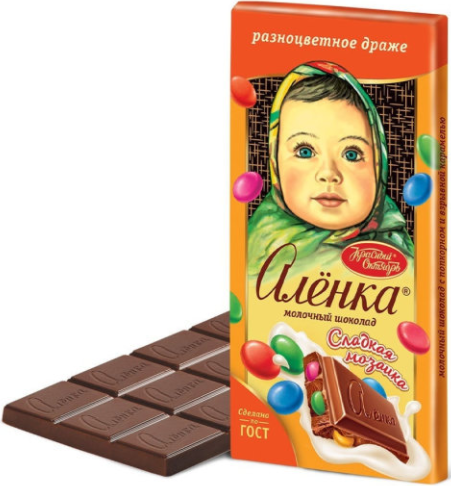 Шоколад Аленка Сладкая мозаика разноцветное драже 90г
