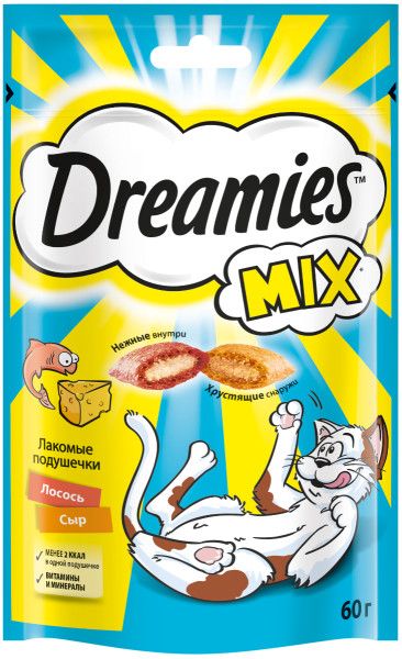 Лакомство для кошек Dreamies с лососем и сыром 60г 