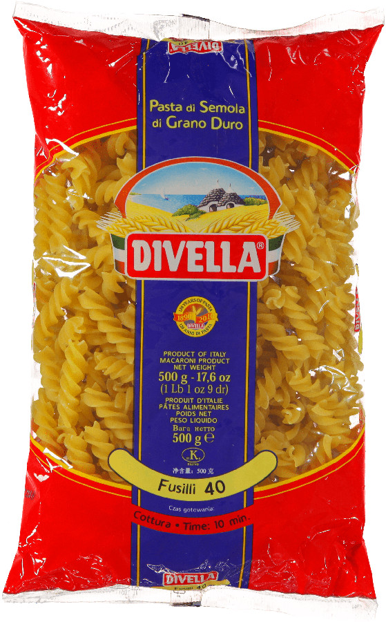 Макаронные изделия Фузилли Divella из твердых сортов пшеницы 500г 