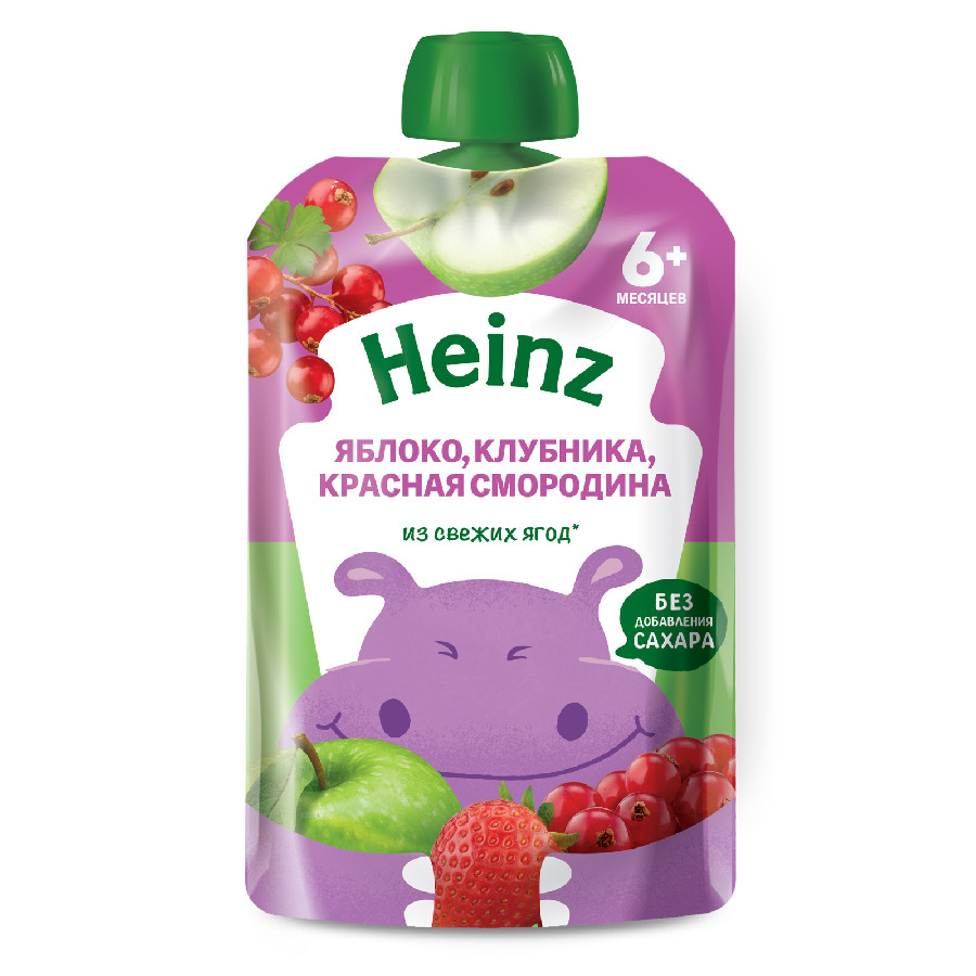 Пюре Heinz яблоко/клубника/красная смородина 90г  