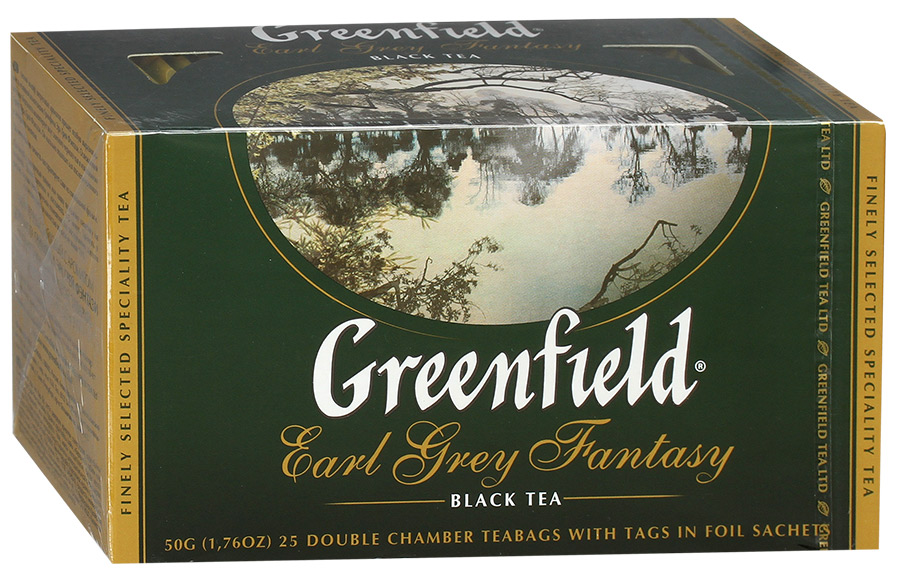 Чай Гринфилд Эрл Грей с бергамотом черный 25 пакетиков