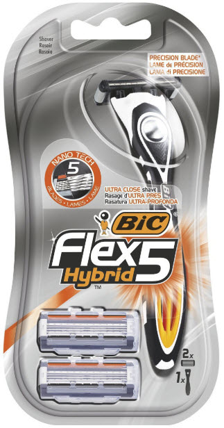 Станок для бритья Bic Flex 5 Hybrid + 2 кассеты