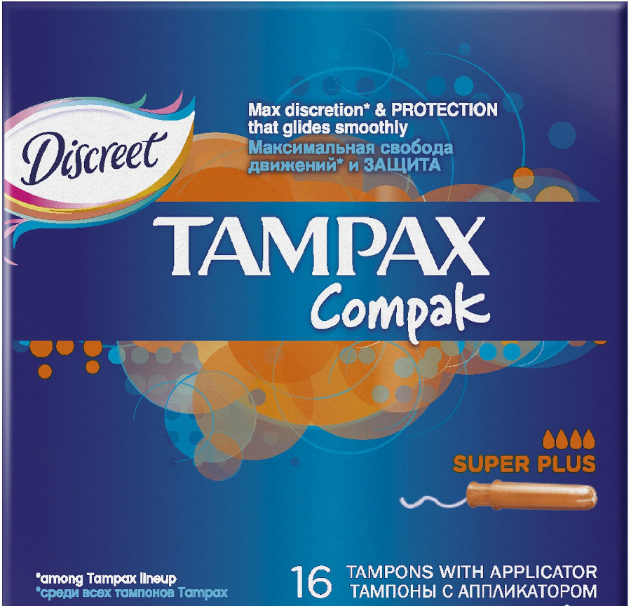Тампоны Tampax Compak Super Plus Duo с аппликатором 16шт