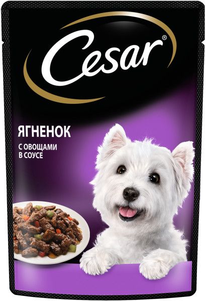 Корм для собак Cesar ягненок с овощами 85г