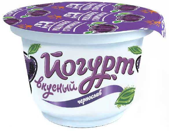 Йогурт Вкусный 6% чернослив 180г 