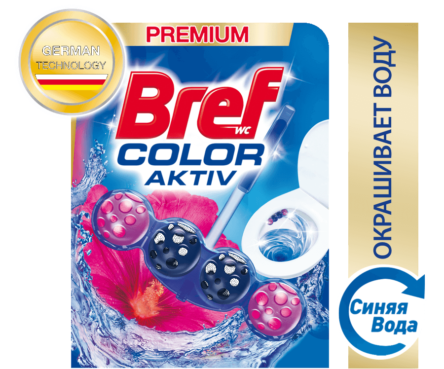 Блок для унитаза Bref Color Aktiv Цветочная свежесть 50г 