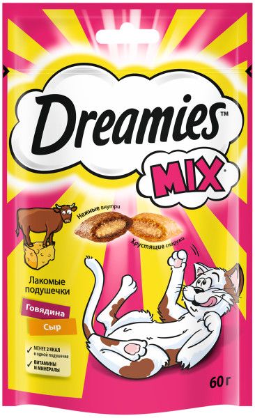Лакомство для кошек Dreamies говядина-сыр 60г 