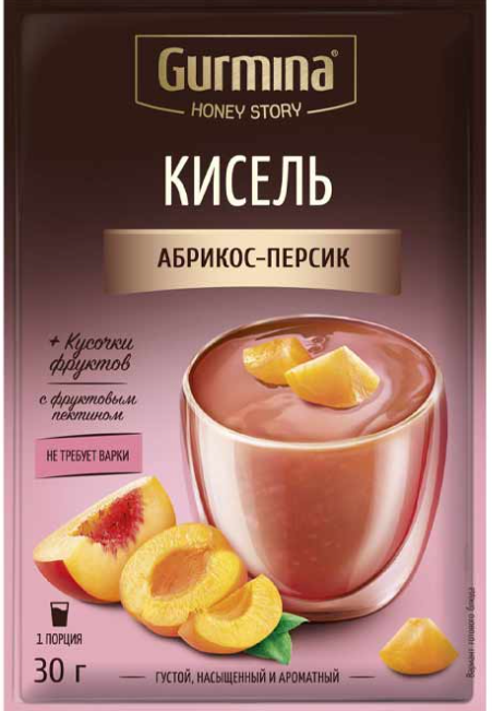 Кисель абрикос/персик Gurmina 30г