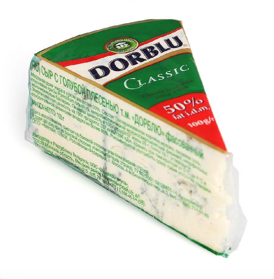 Сыр с голубой плесенью 50% 100г Дорблю