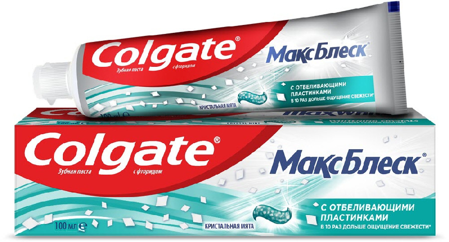 Зубная паста Colgate МаксБлеск с отбеливающими пластинками 100мл