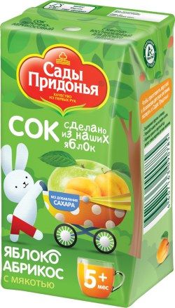 Сок Сады Придонья яблоко/абрикос с мякотью 125мл