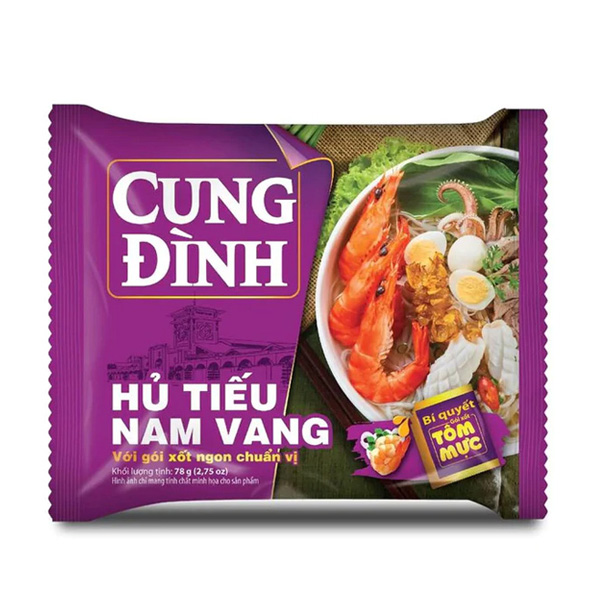 Лапша рисовая кальмар/креветка CUNG DINH 78г