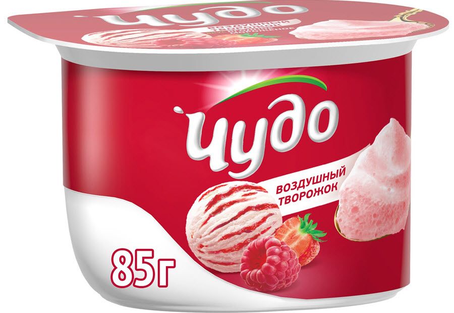 Десерт творожный Чудо 5,8% ягодное мороженое 85г 