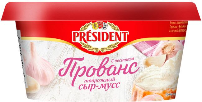 Сыр-Мусс творожный President Прованс 60% чеснок 120г