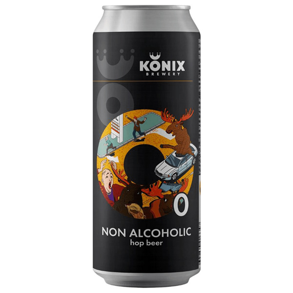 Пиво безалкогольное Konix Moose светлое нефильтрованное 0,45л