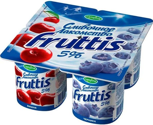 Йогуртный продукт Fruttis вишня-черника 5% 115г