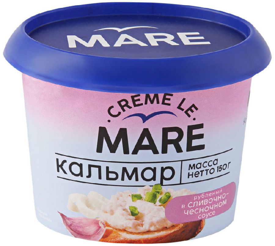 Кальмар рубленый в сливочно-чесночном соусе Creme Le Mare 150г 