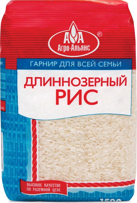 Крупа рис длиннозерный Агроальянс Экстра 1,5кг