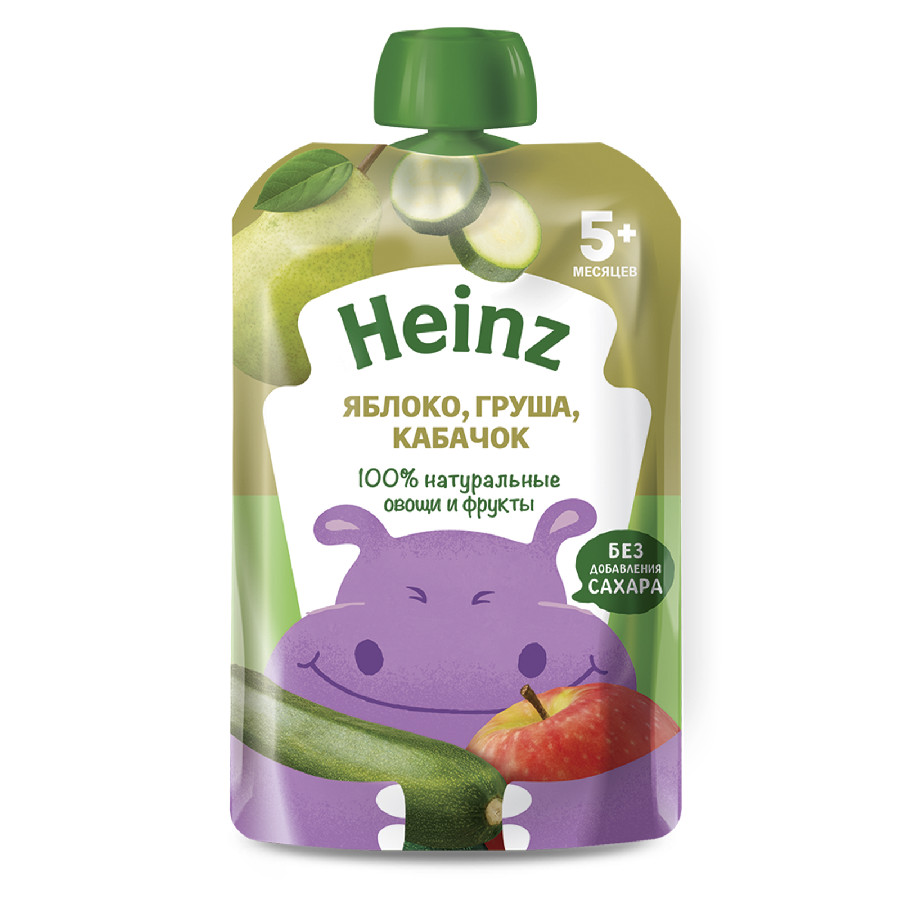 Пюре Heinz яблоко/груша/кабачок 90г