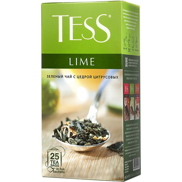 Чай Тесс Лайм зеленый 25 пакетиков с добавками