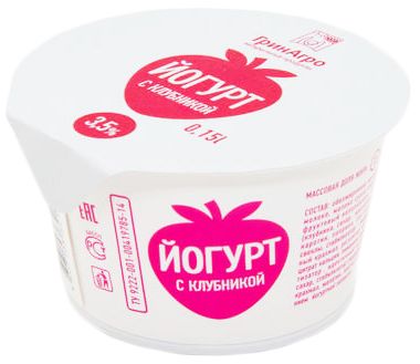 Йогурт ГринАгро десертный 3,5% клубника 150г    