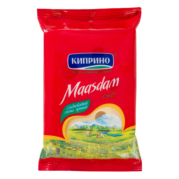 Сыр Маасдам нарезка Киприно 50% 125г
