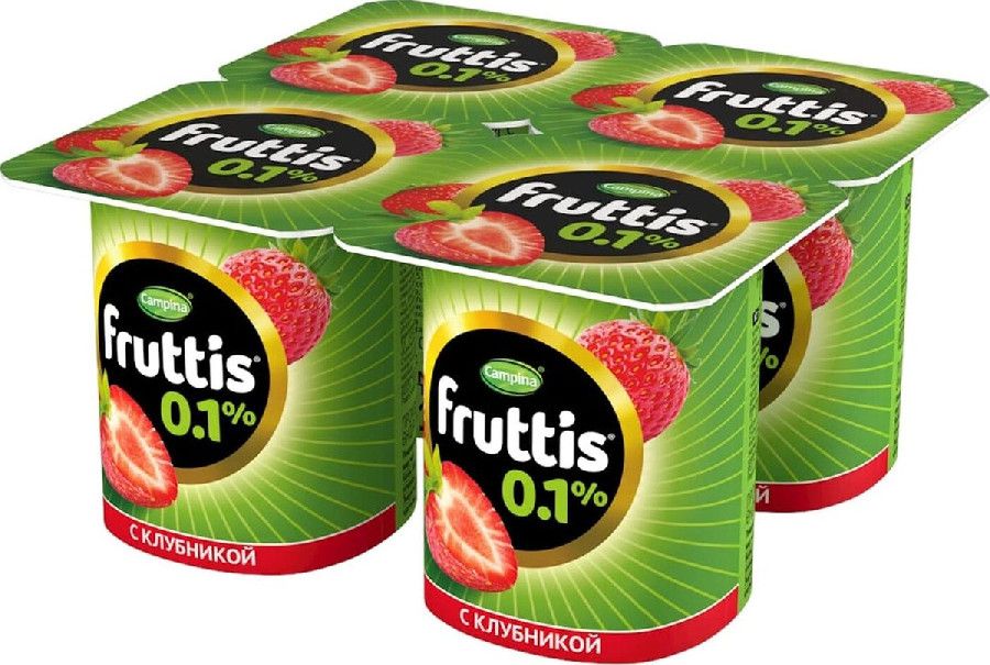 Йогуртный продукт Фруттис легкий 0,1% клубника 110г 