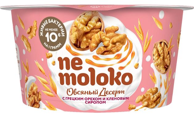 Десерт овсяный творожный Nemoloko грецкий орех/кленовый сироп 130г 