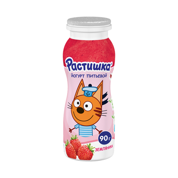 Йогурт питьевой Растишка 1,6% земляника 90г