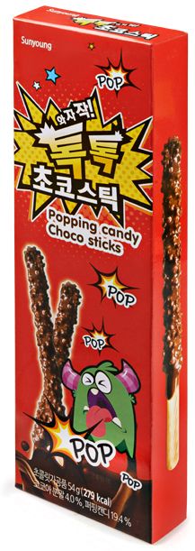 Палочки шоколадные Sunyoung взрывающаяся карамель 54г 
