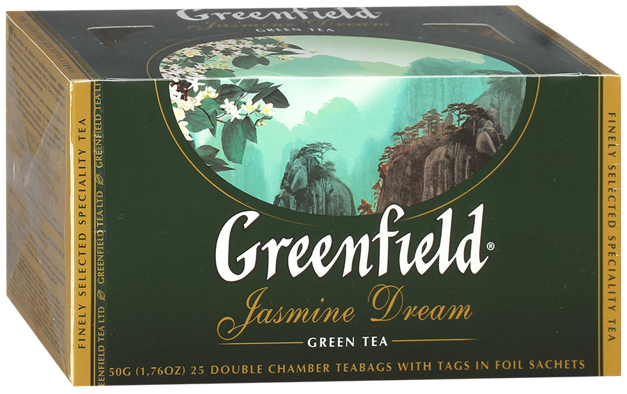 Чай Гринфилд Жасмин дрим зеленый 25 пакетиков      