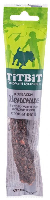 Лакомство для собак колбаски венские с говядиной Titbit 20г