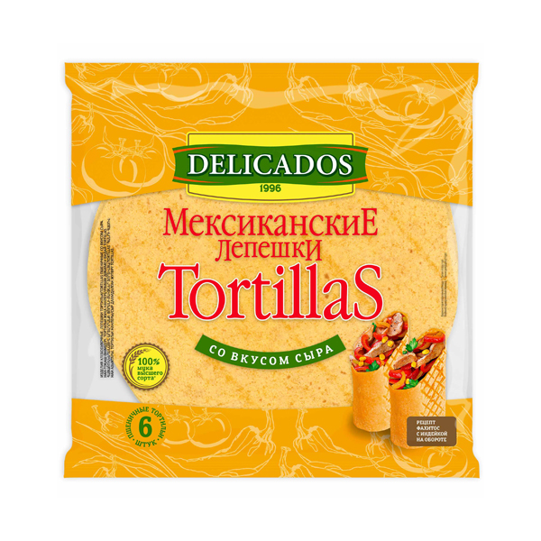 Тортилья Delicados пшеничная/сырная 400г 