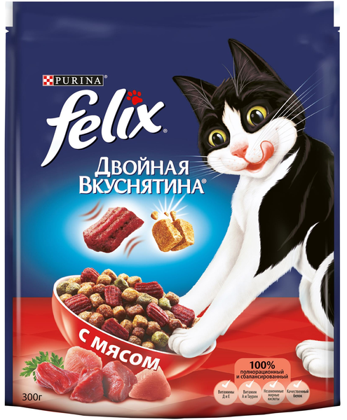 Корм для кошек Felix с мясом 300г