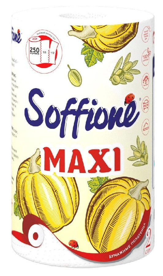 Полотенца бумажные Soffione Maxi 2 слоя 