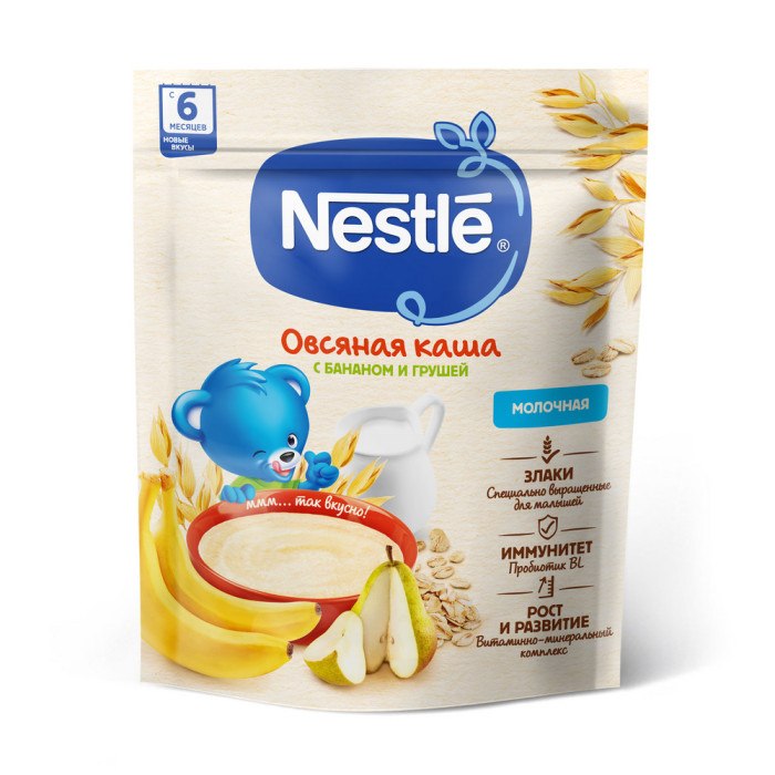 Каша Nestle молочная овсяная груша/банан с 6мес 200г