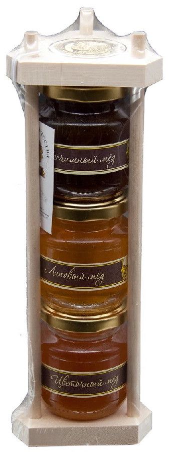 Мёдовый набор липа/цветочный/гречичный Башкирские пасеки 450г 