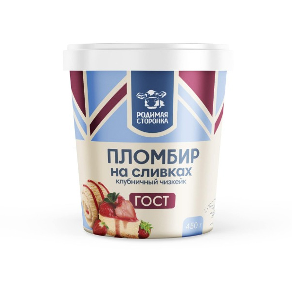 Мороженое Клубничный чизкейк Дакгомз 450г стакан