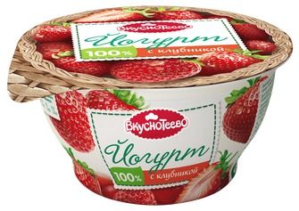Йогурт вязкий Вкуснотеево 3,5% клубника 140г