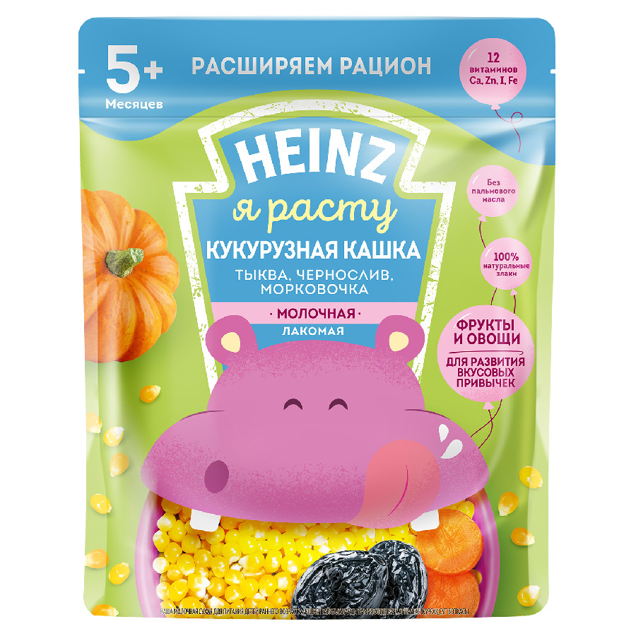 Каша Heinz молочная кукурузная тыква-чернослив-морковь 170г