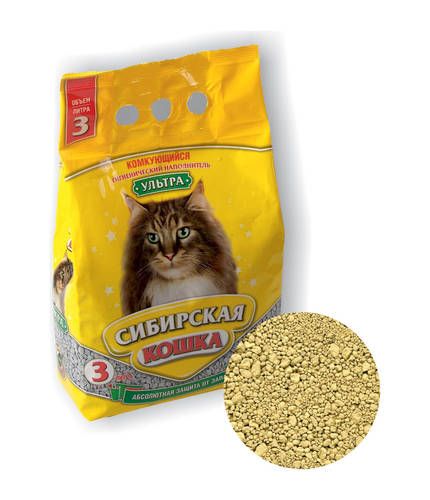 Наполнитель комкующийся Сибирская Кошка Ультра 5л
