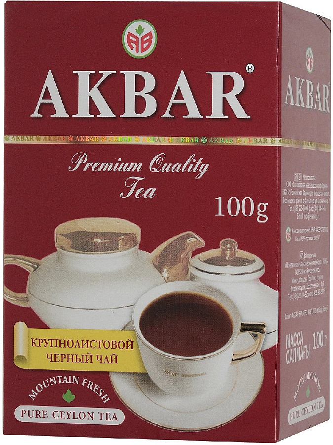 Чай черный Акбар крупнолистовой 100г 