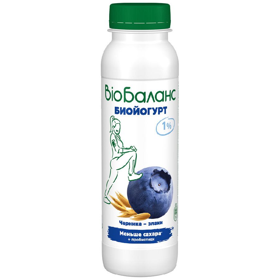 Биойогурт питьевой Био баланс 1% черника/злаки 270г