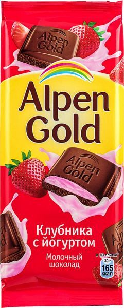 Шоколад Alpen Gold клубника/йогурт 85г