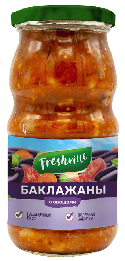 Баклажаны обжаренные с овощами Freshville 520г