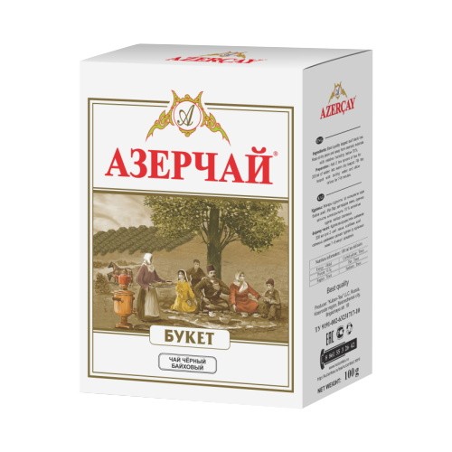 Чай черный крупнолистовой Азерчай Букет 200г картонная упаковка